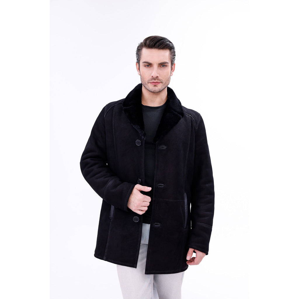 Vinci The Lariana Black Shearling Men Jacket Black