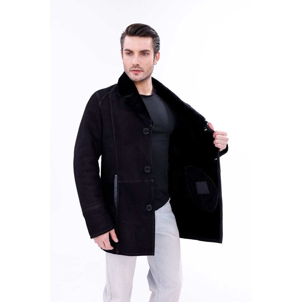 Vinci The Lariana Black Shearling Men Jacket Black
