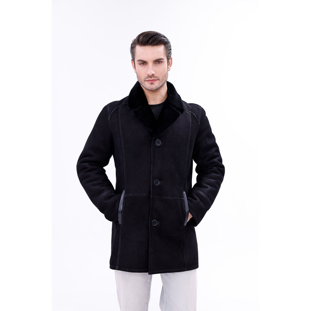 Vinci The Lariana Black Shearling Men Jacket Black
