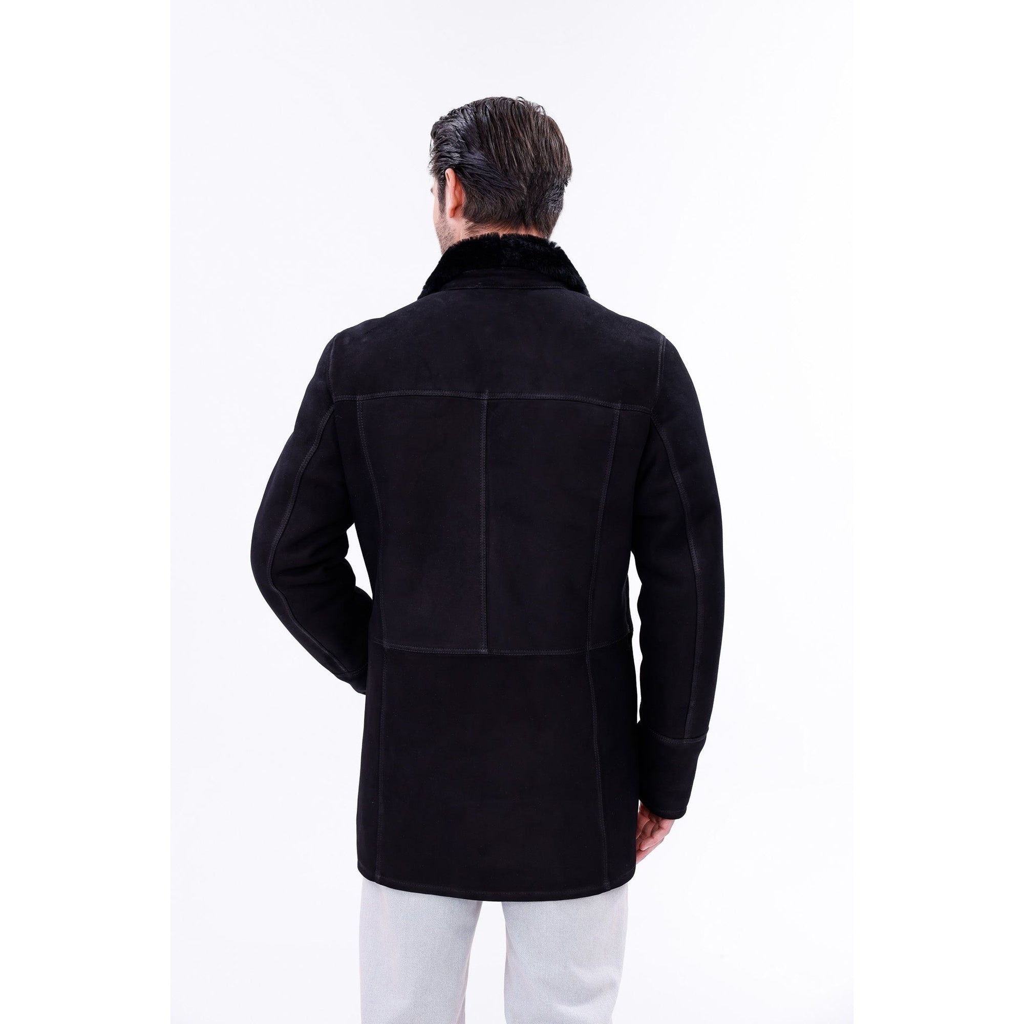 Vinci The Lariana Black Shearling Men Jacket Black
