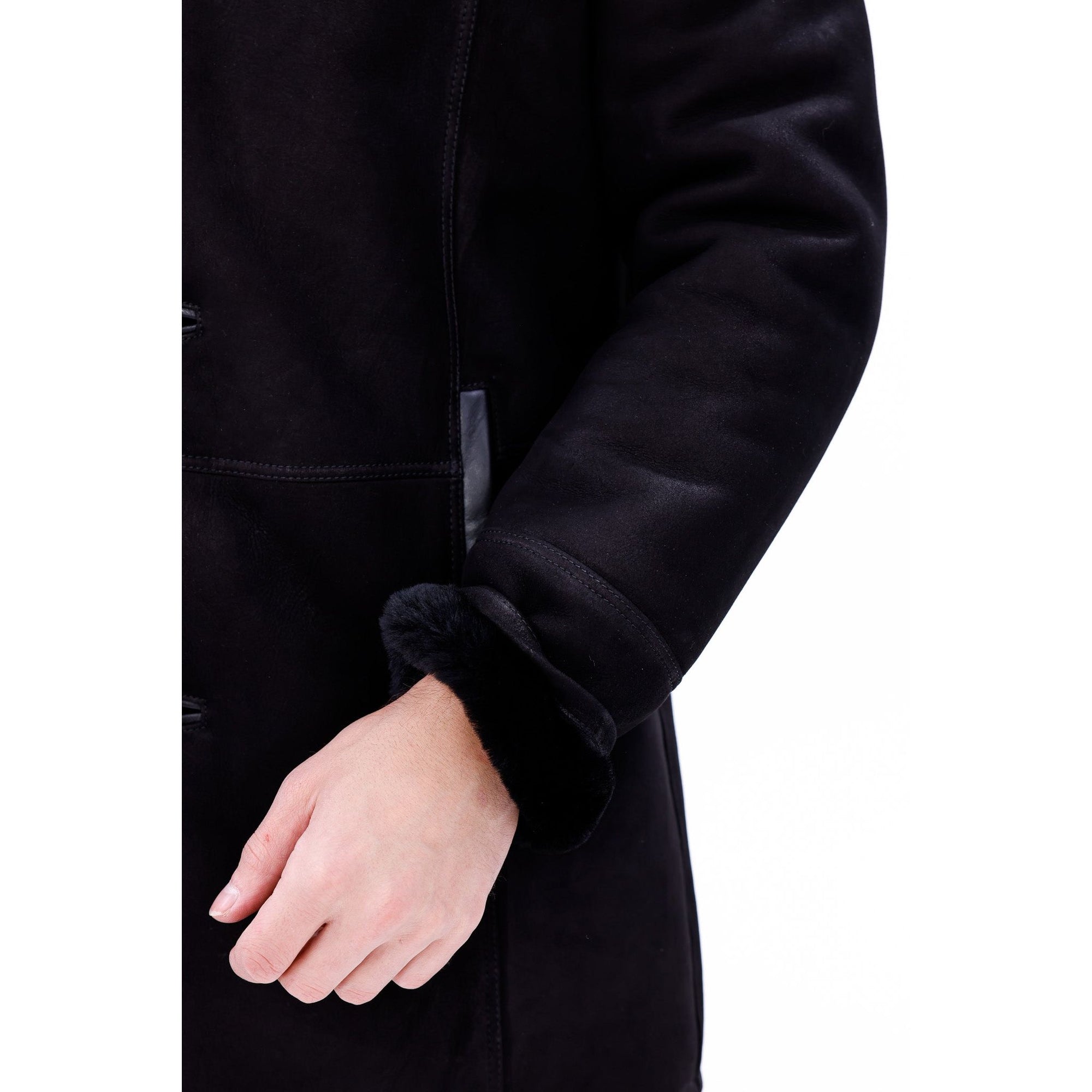 Vinci The Lariana Black Shearling Men Jacket Black
