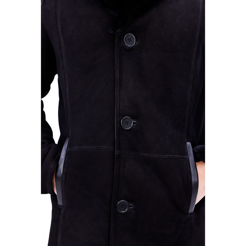 Vinci The Lariana Black Shearling Men Jacket Black