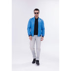 Vinci Monza Blue Lambskin Men Leather Jacket