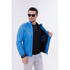 Vinci Monza Blue Lambskin Men Leather Jacket