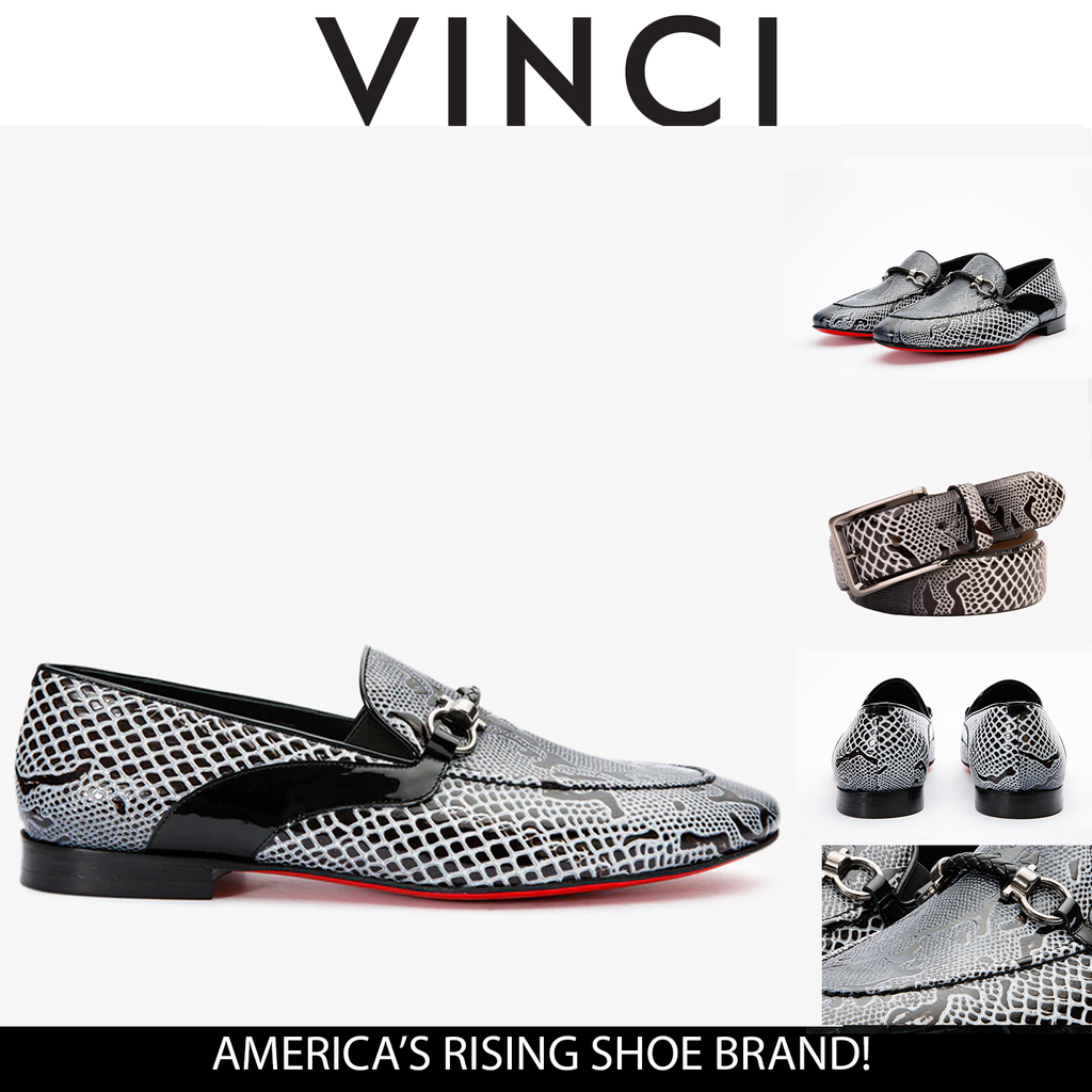 Vinci The Milano Black/White Bit Loafer Men Dress Shoes