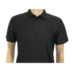 Men's Polo Shirt By Moderno Checker Satin Short Sleeves MJP-106 Black