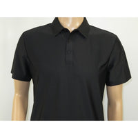 Men's Polo Shirt By Moderno Checker Satin Short Sleeves MJP-106 Black