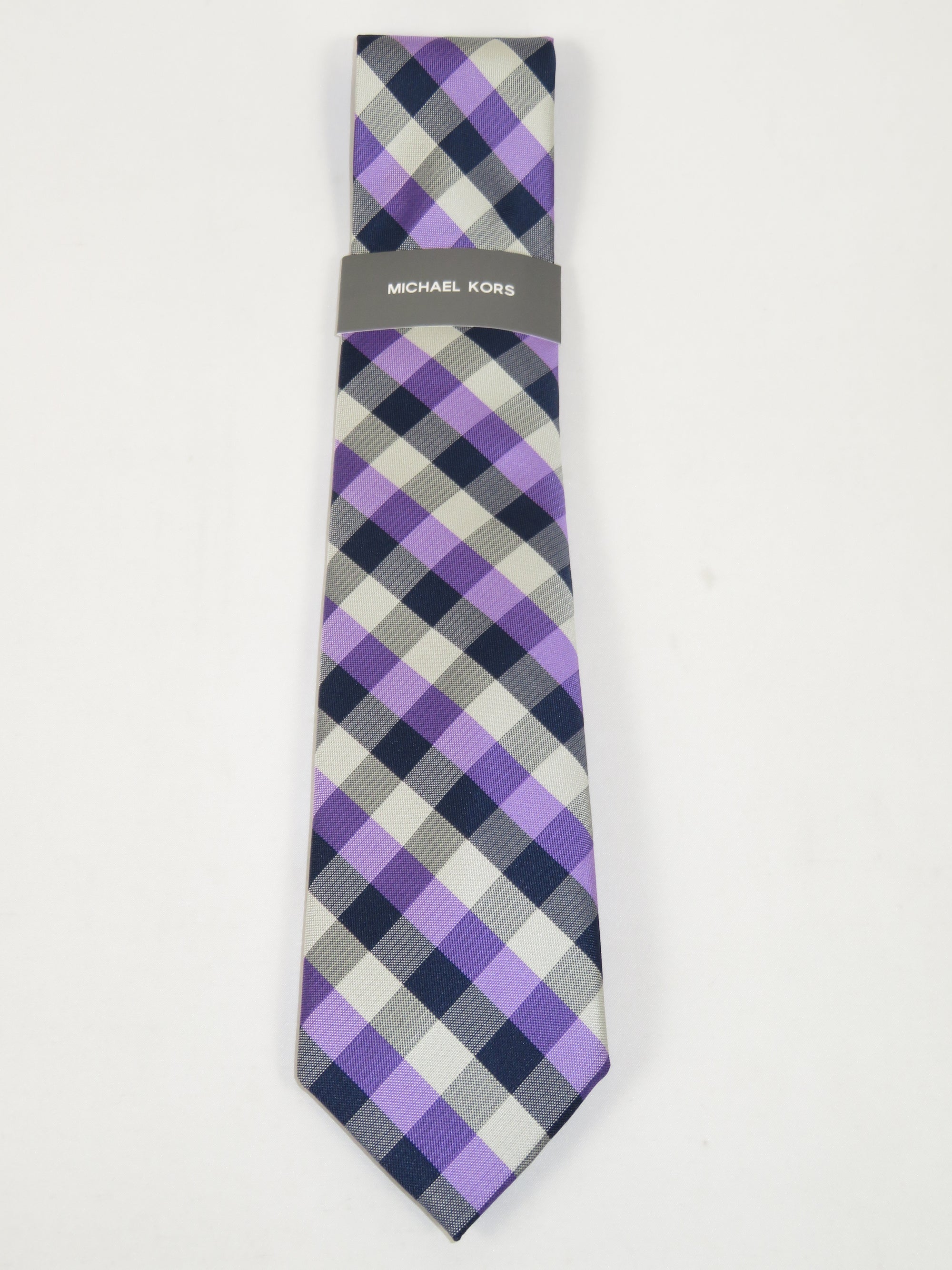 Men's Michael Kors Tie Classic Woven Silky Feel #MK-1 Lavender Checker