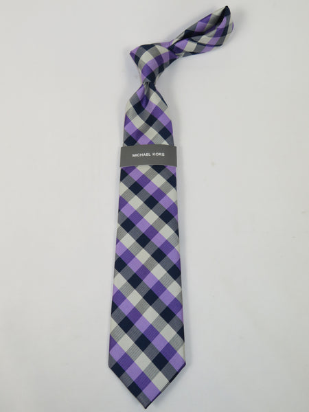 Men's Michael Kors Tie Classic Woven Silky Feel #MK-1 Lavender Checker
