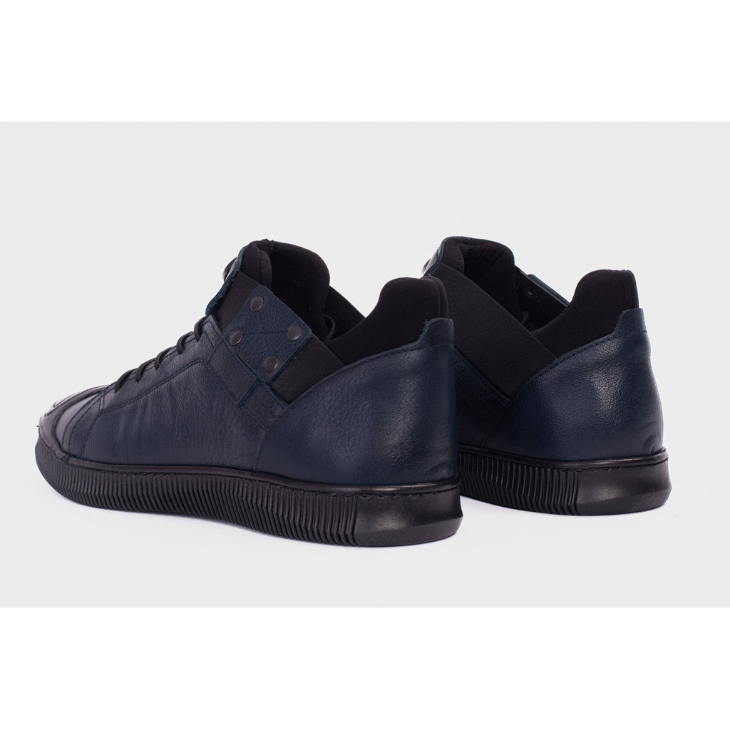 The Mumbai Navy Blue Leather Men Sneaker Final Sale!