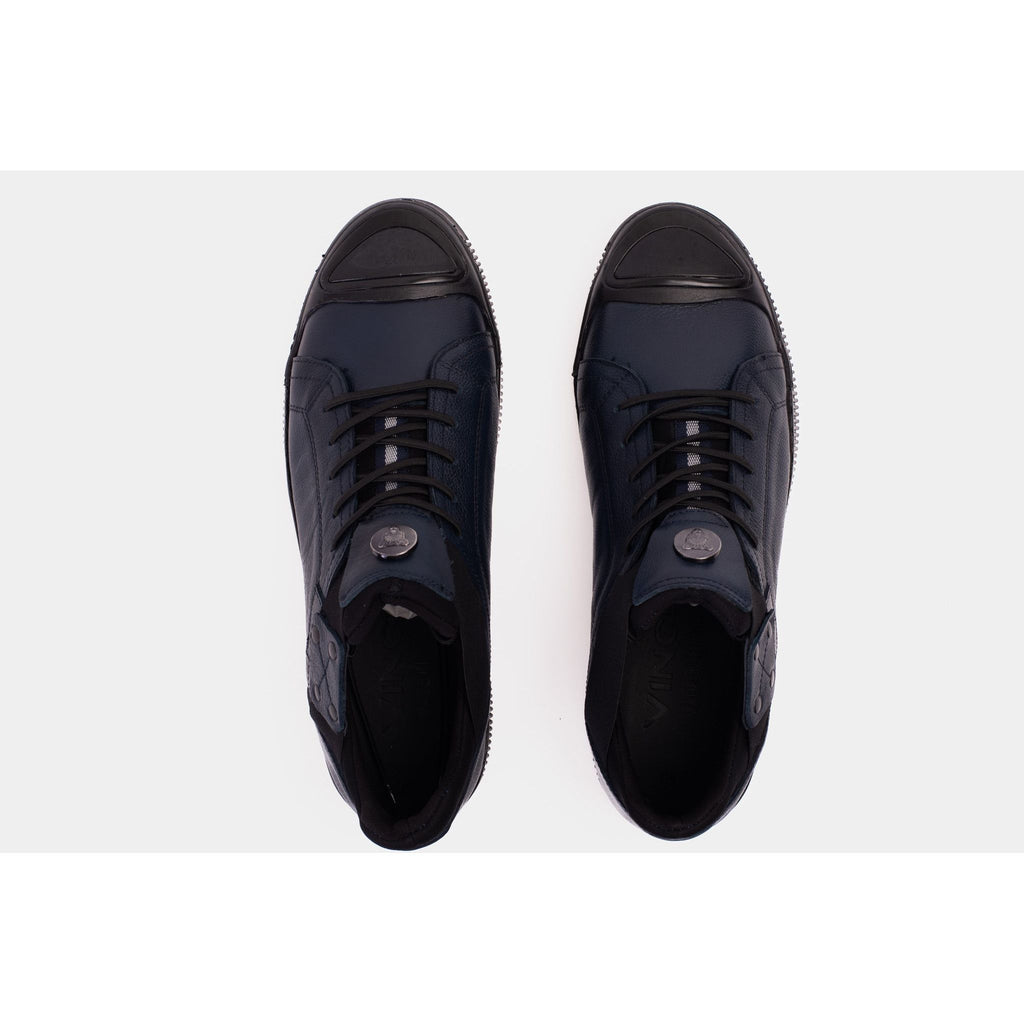 The Mumbai Navy Blue Leather Men Sneaker Final Sale!
