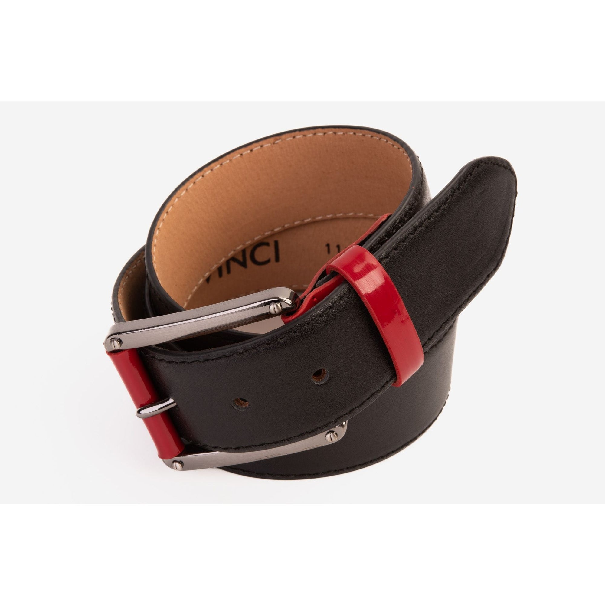 The Maratea Black & Red Leather Belt
