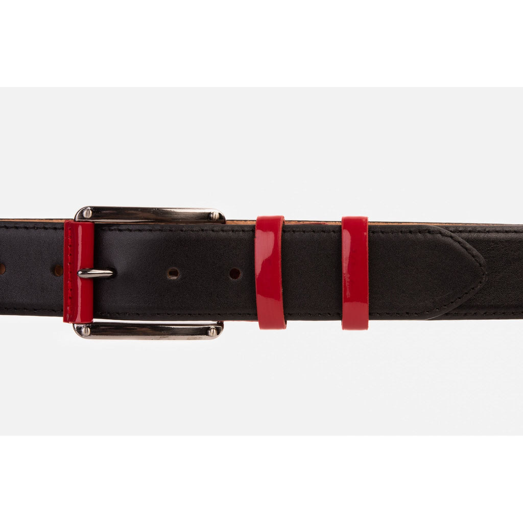 The Maratea Black & Red Leather Belt