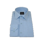 Men's Sports Shirt MARCUZZI Turkey 100% Soft Cotton Marc6 Blue Diamond Dots