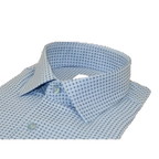 Men's Sports Shirt MARCUZZI Turkey 100% Soft Cotton Marc6 Blue Diamond Dots