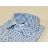 Men's Sports Shirt MARCUZZI Turkey 100% Soft Cotton Marc6 Blue Diamond Dots