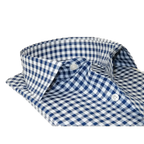 Men's Sports Dress Shirt MARCUZZI Turkey 100% Soft Cotton Marc9 Navy Checker