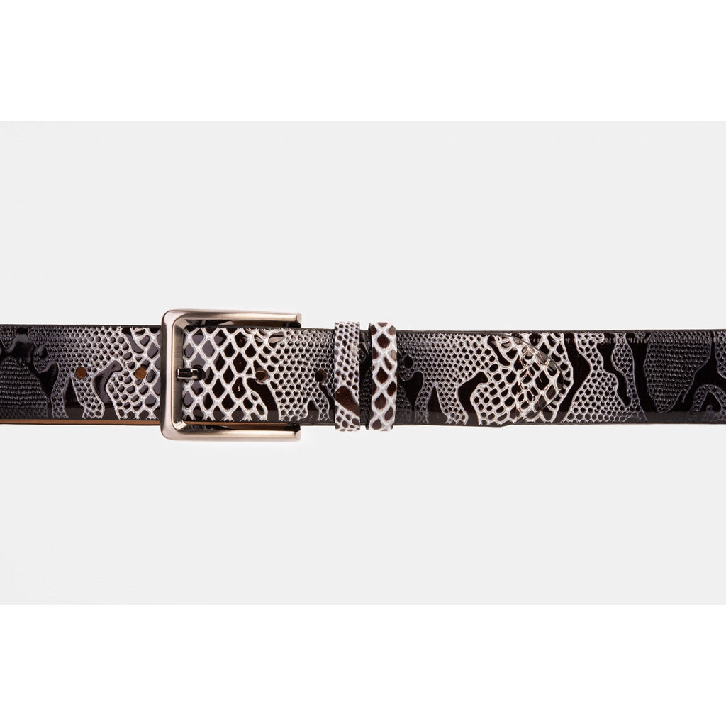 The Milano Black/White Leather Belt Limited Edition