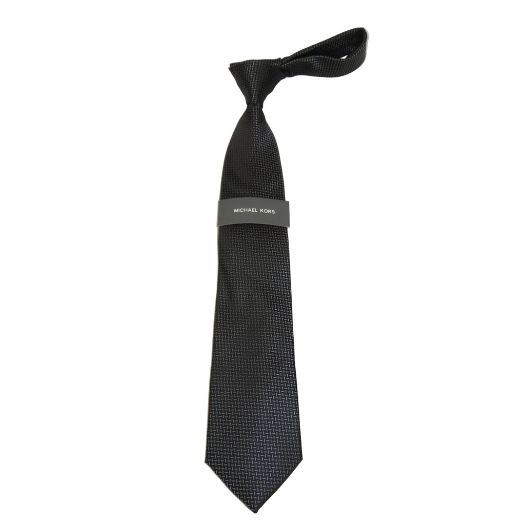 Men's Michael Kors Tie Classic Woven Silky Feel #MK-5 Black Gray