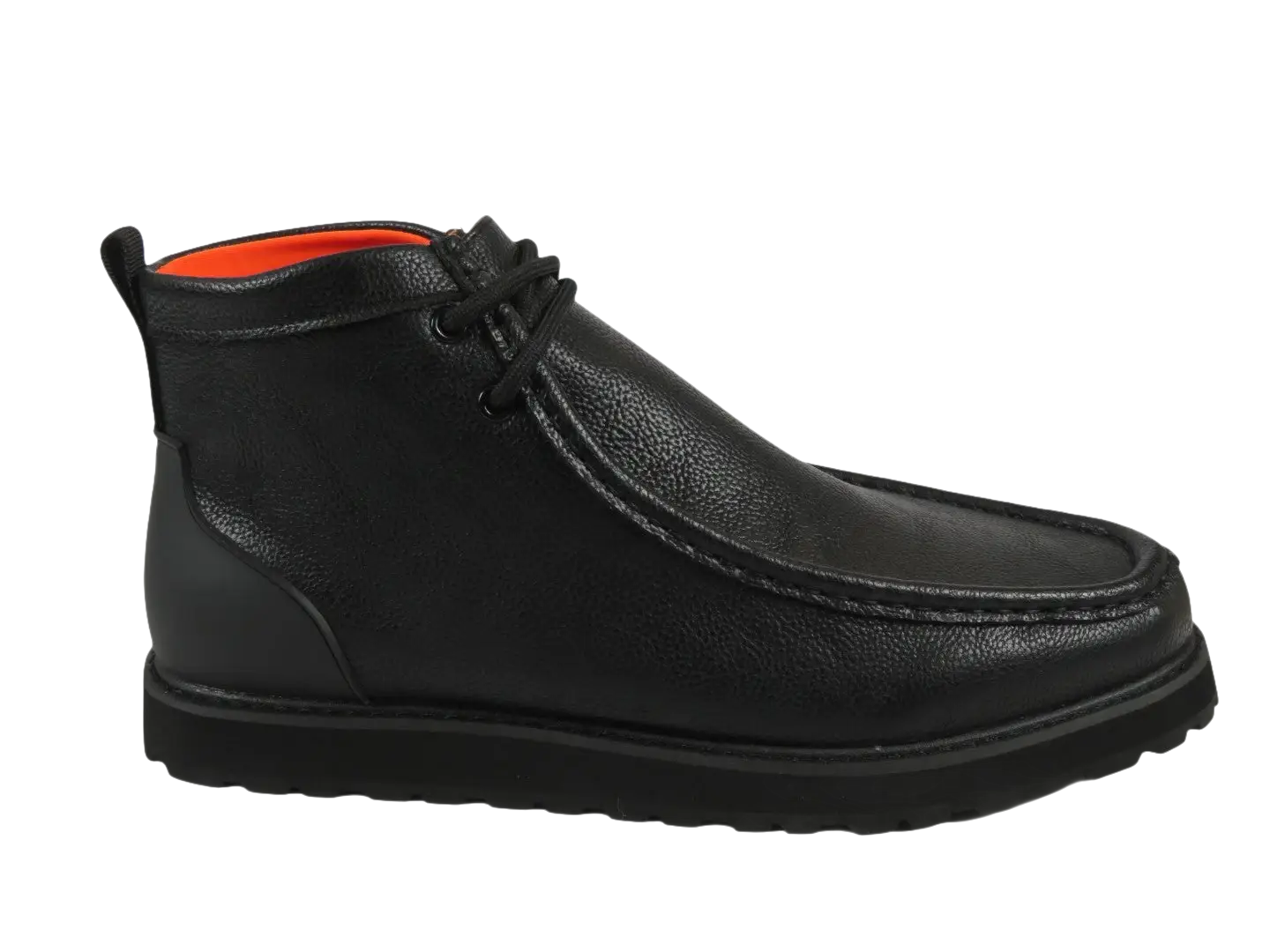 Men's TAYNO Wallabee Chukka Boots Smooth Leather Light Weight Mojave L Black