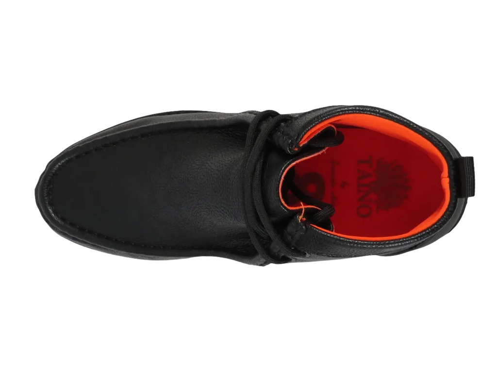 Men's TAYNO Wallabee Chukka Boots Smooth Leather Light Weight Mojave L Black