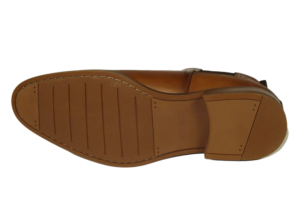 Men's Slip On Boot STEVE MADDEN Leather Upper Plain Toe Montreux Tan