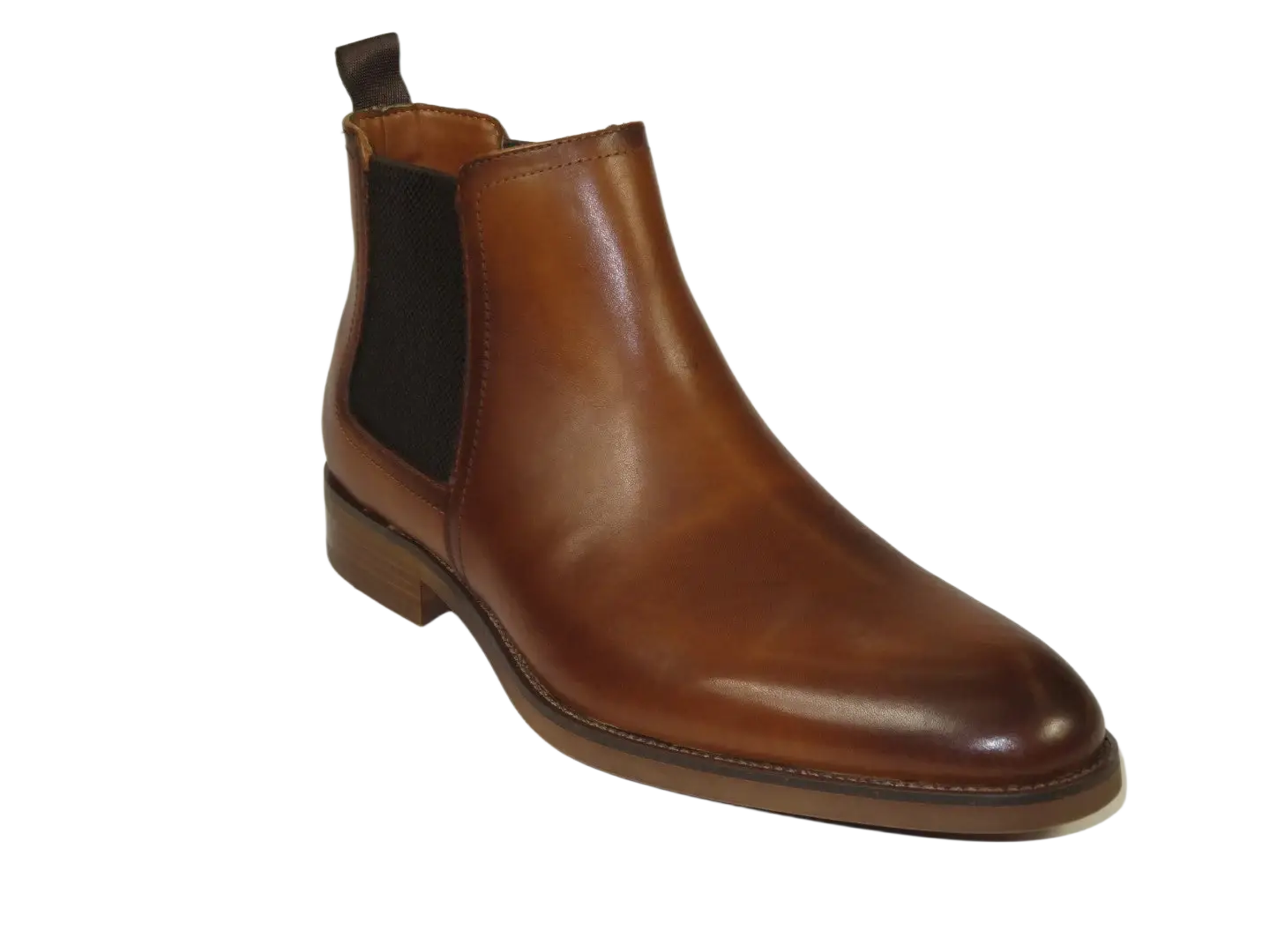 Men's Slip On Boot STEVE MADDEN Leather Upper Plain Toe Montreux Tan