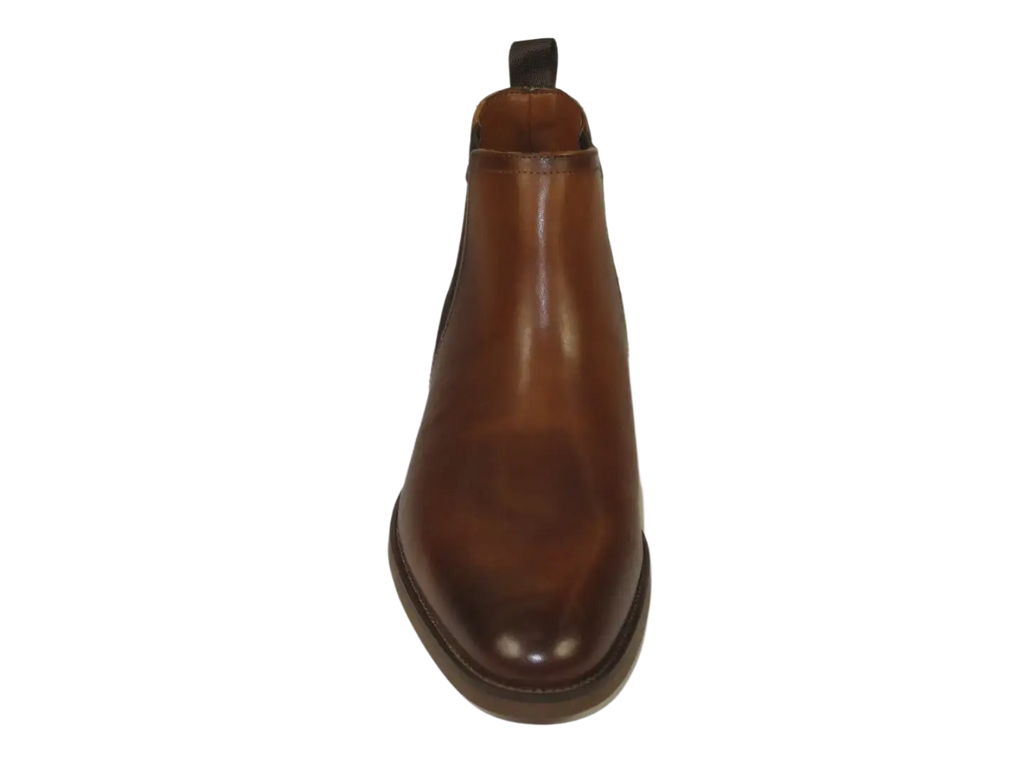 Men's Slip On Boot STEVE MADDEN Leather Upper Plain Toe Montreux Tan