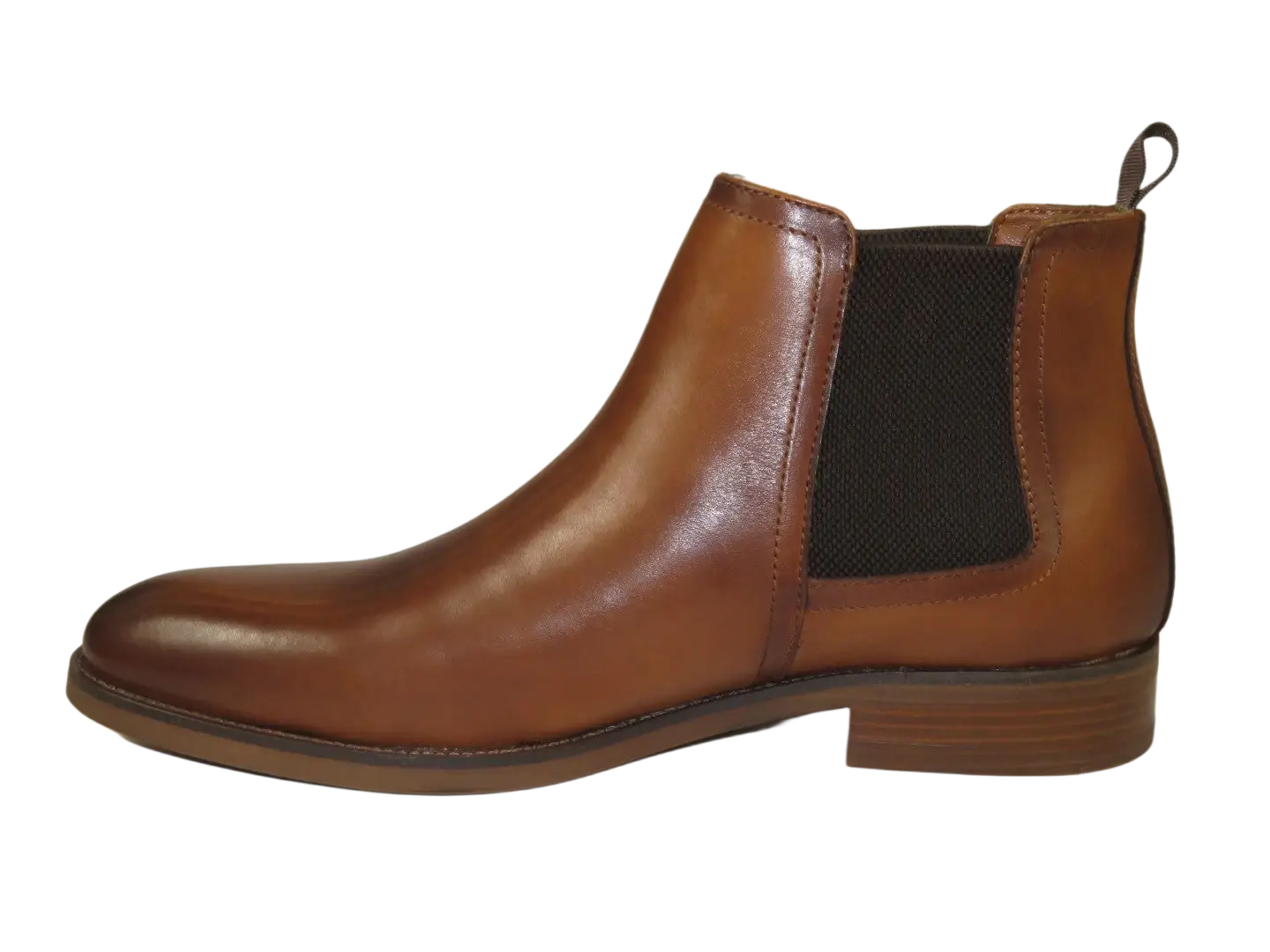 Men's Slip On Boot STEVE MADDEN Leather Upper Plain Toe Montreux Tan