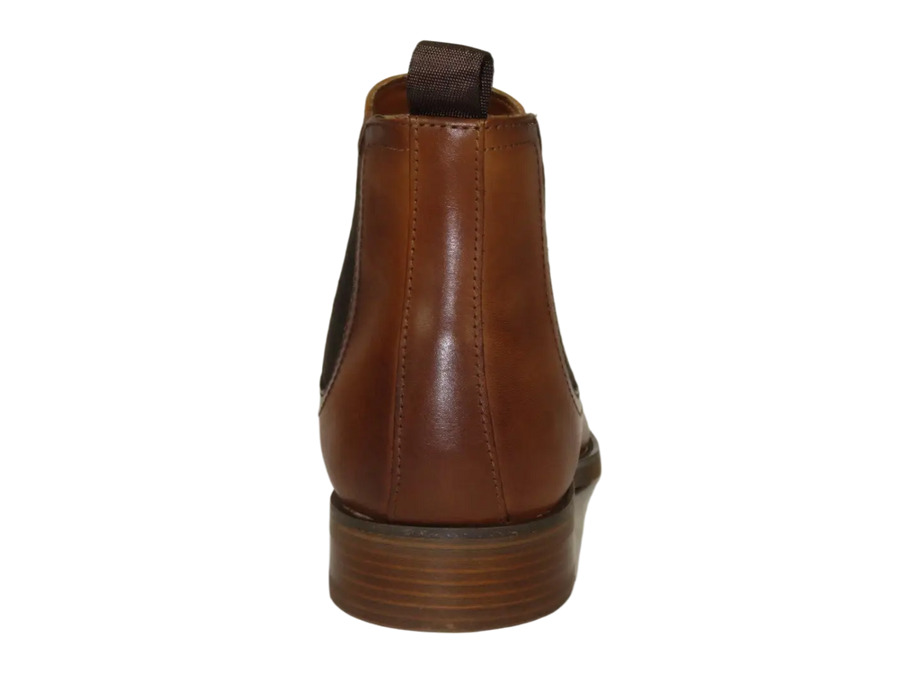 Men's Slip On Boot STEVE MADDEN Leather Upper Plain Toe Montreux Tan