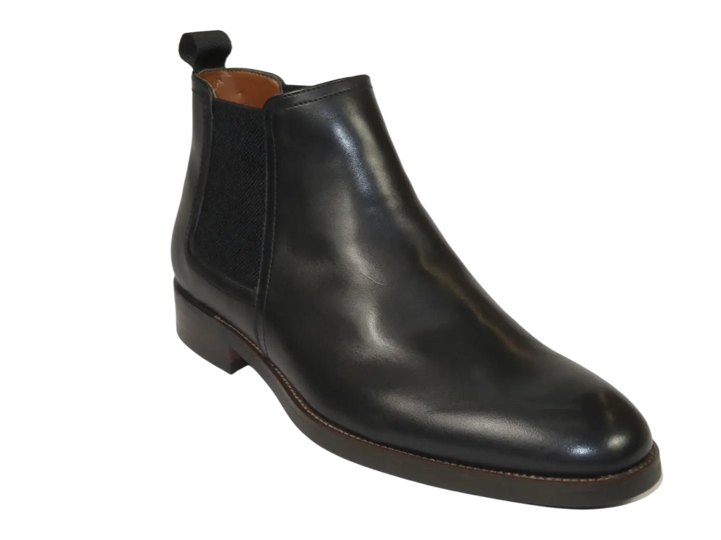 Men's Slip On Boot STEVE MADDEN Leather Upper Plain Toe Montreux Black