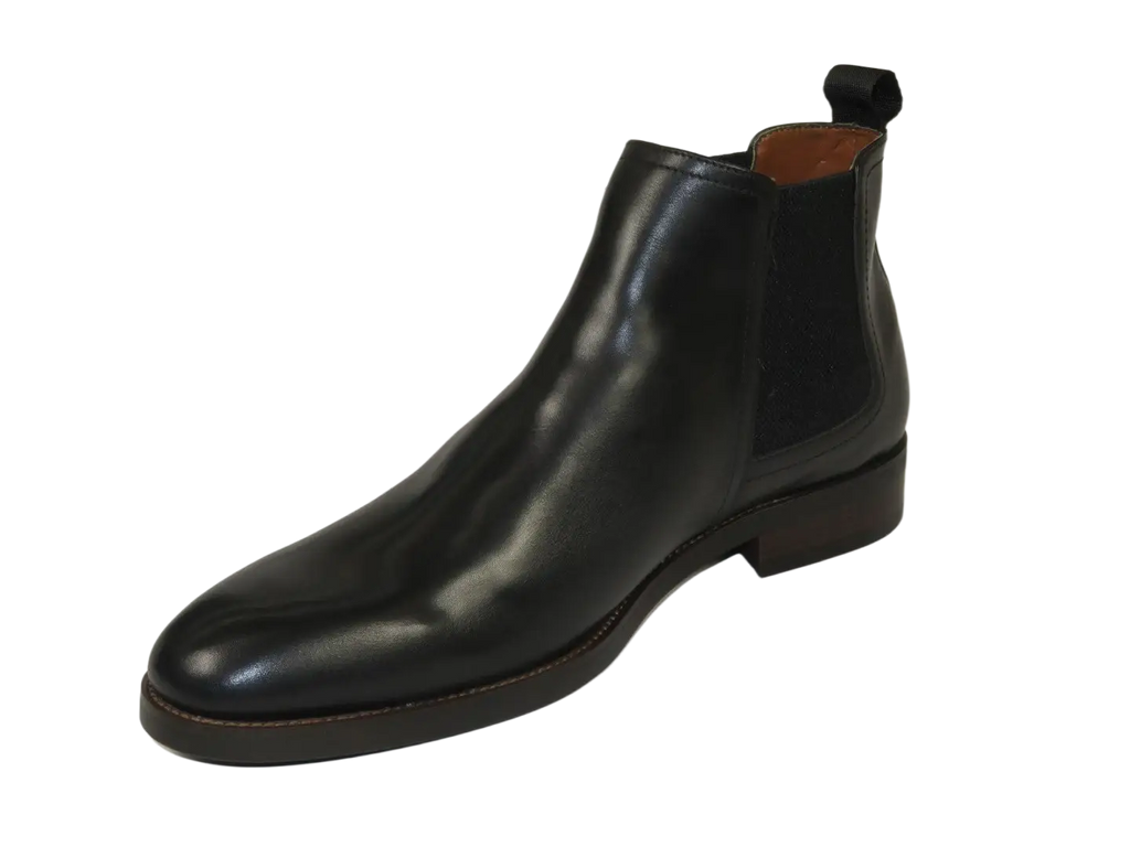 Men's Slip On Boot STEVE MADDEN Leather Upper Plain Toe Montreux Black