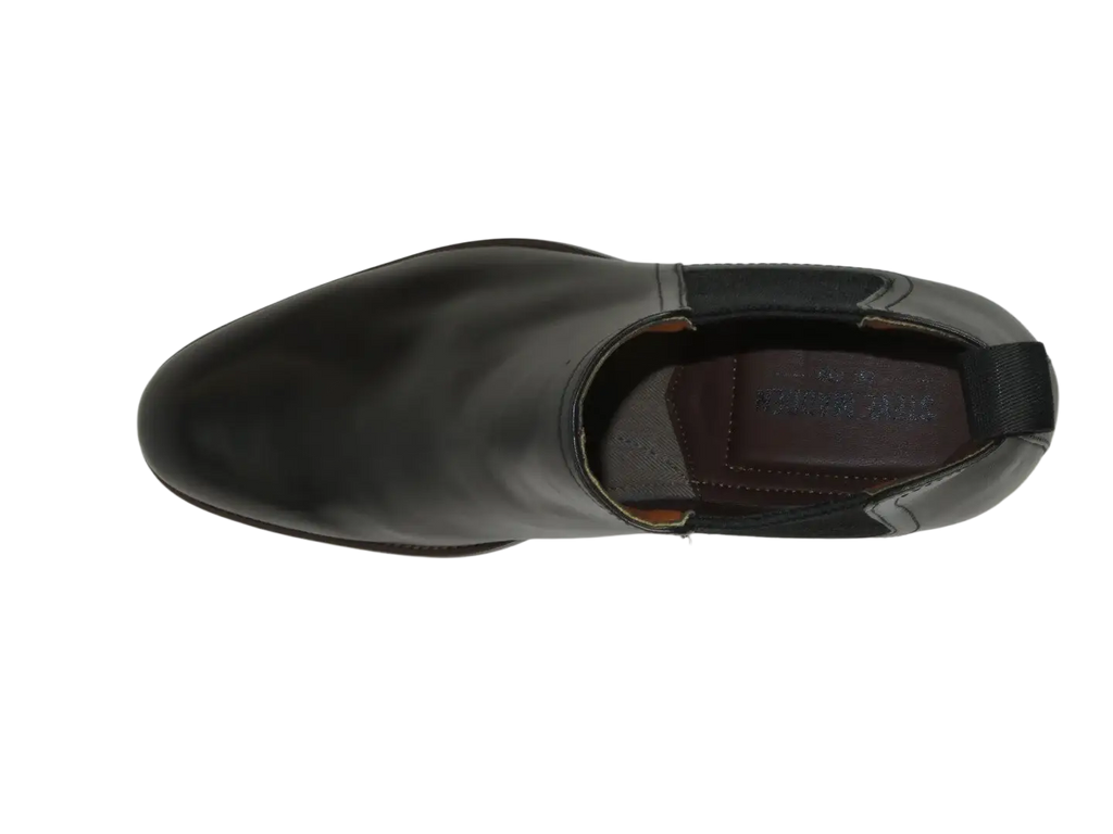 Men's Slip On Boot STEVE MADDEN Leather Upper Plain Toe Montreux Black