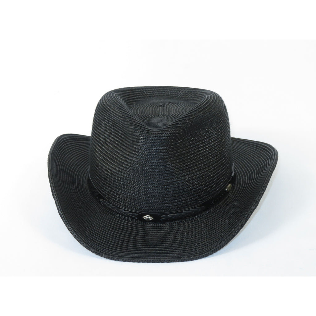 Men's Nashville Bruno Capelo Braided Straw Hat Curled Brim NA340 Black