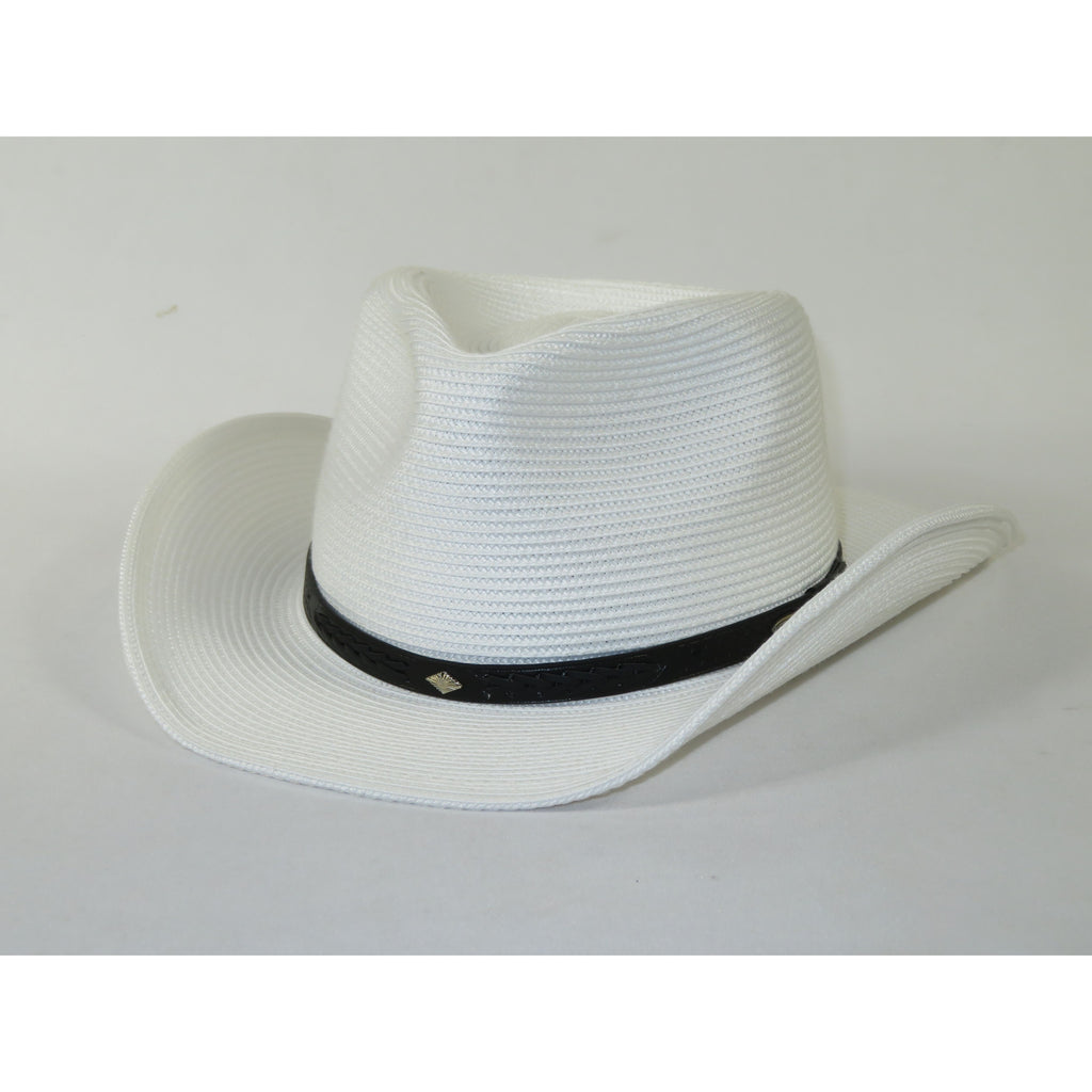 Men's Nashville Bruno Capelo Braided Straw Hat Curled Brim NA341 White
