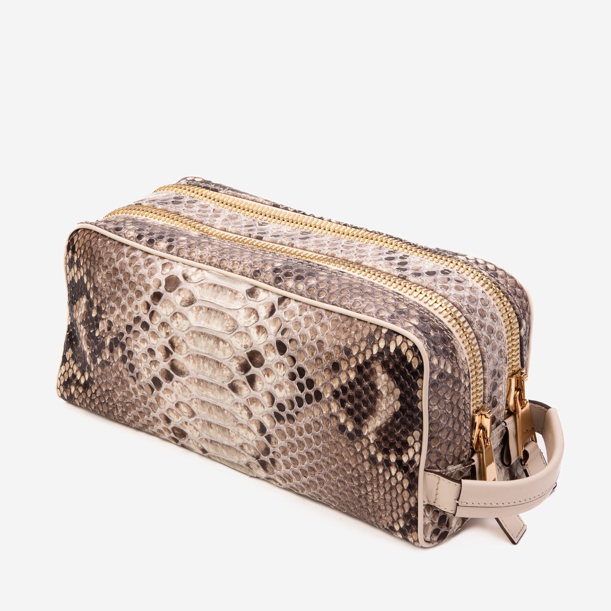The Belluno Naturel Python Leather Men’s Essentials Bag
