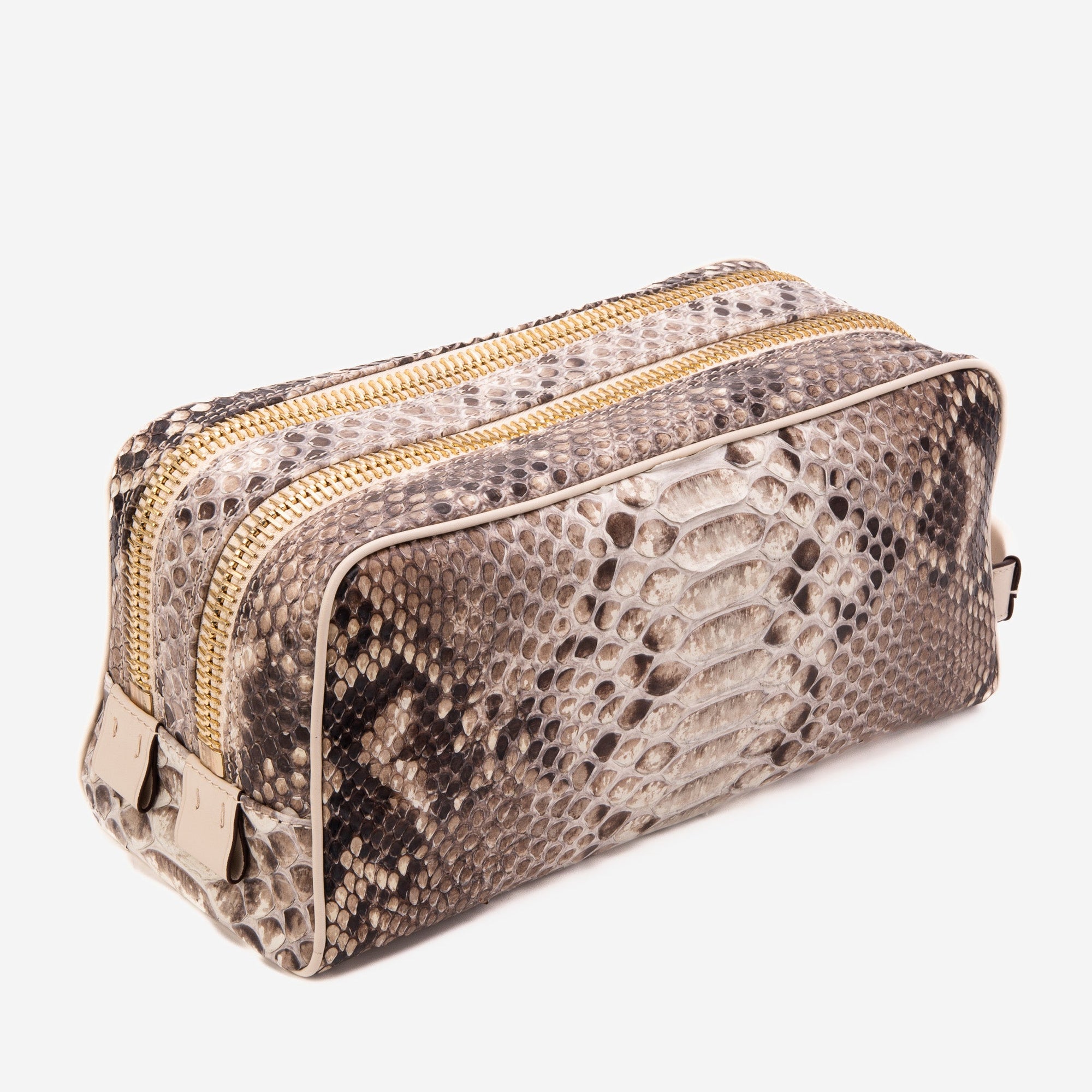 The Belluno Naturel Python Leather Men’s Essentials Bag