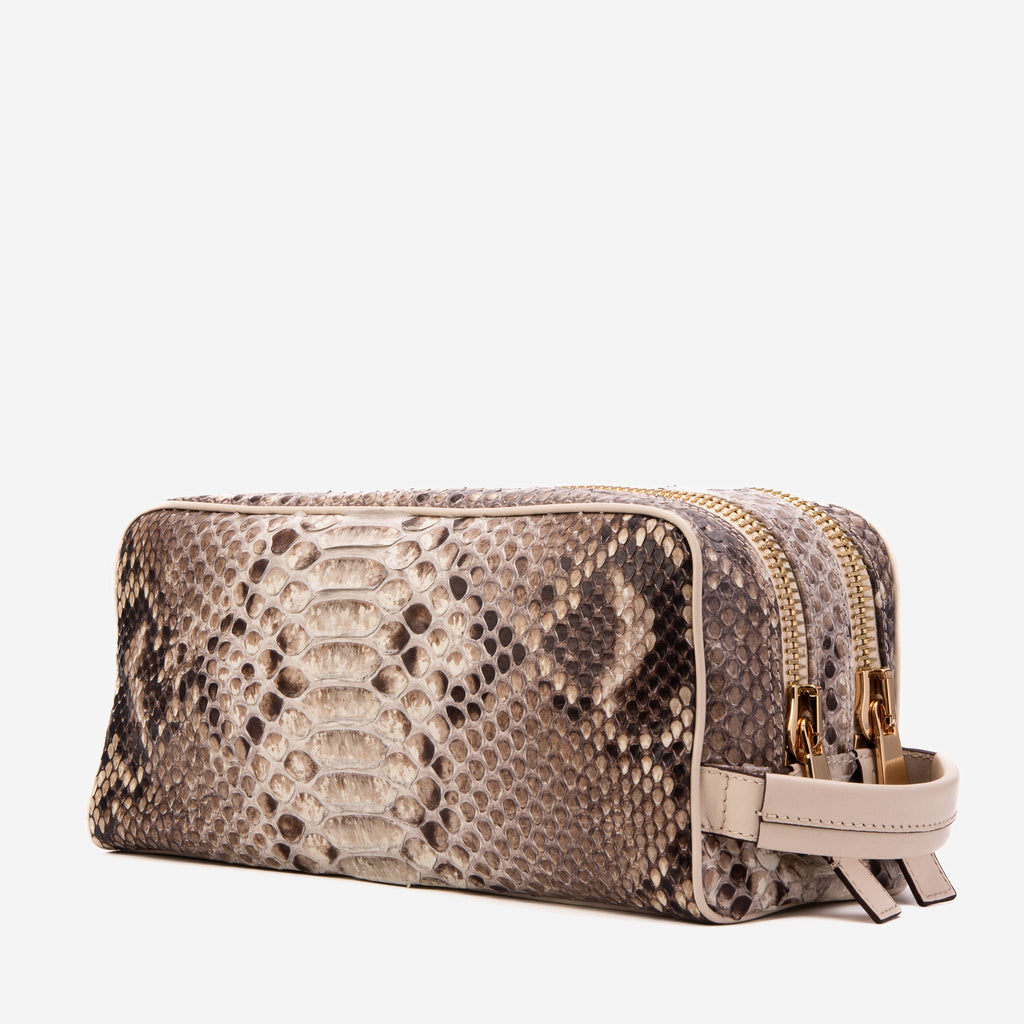 The Belluno Naturel Python Leather Men’s Essentials Bag