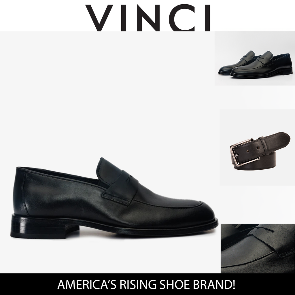 The Marinka Black Leather Shoe Penny Loafer Men  Shoe