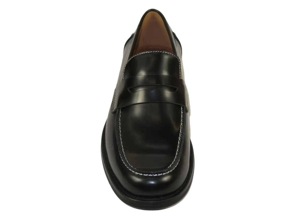 Men's Shoes STEVE MADDEN Leather Upper Penny Slip on Natan Black