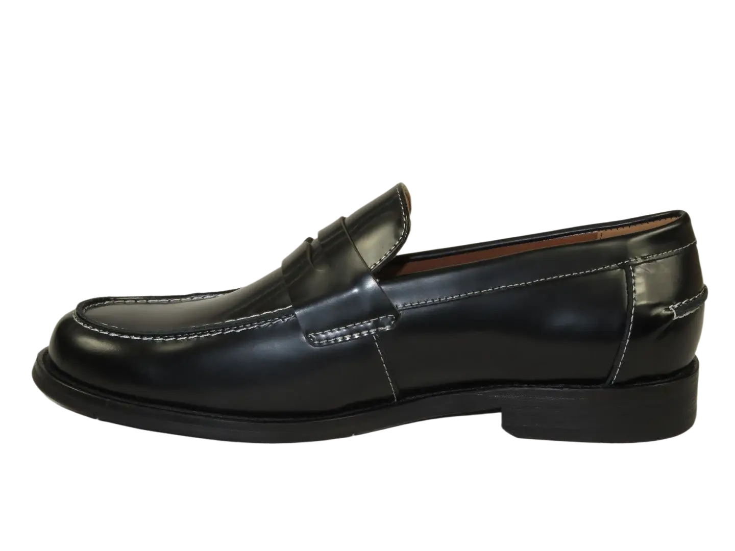 Men's Shoes STEVE MADDEN Leather Upper Penny Slip on Natan Black