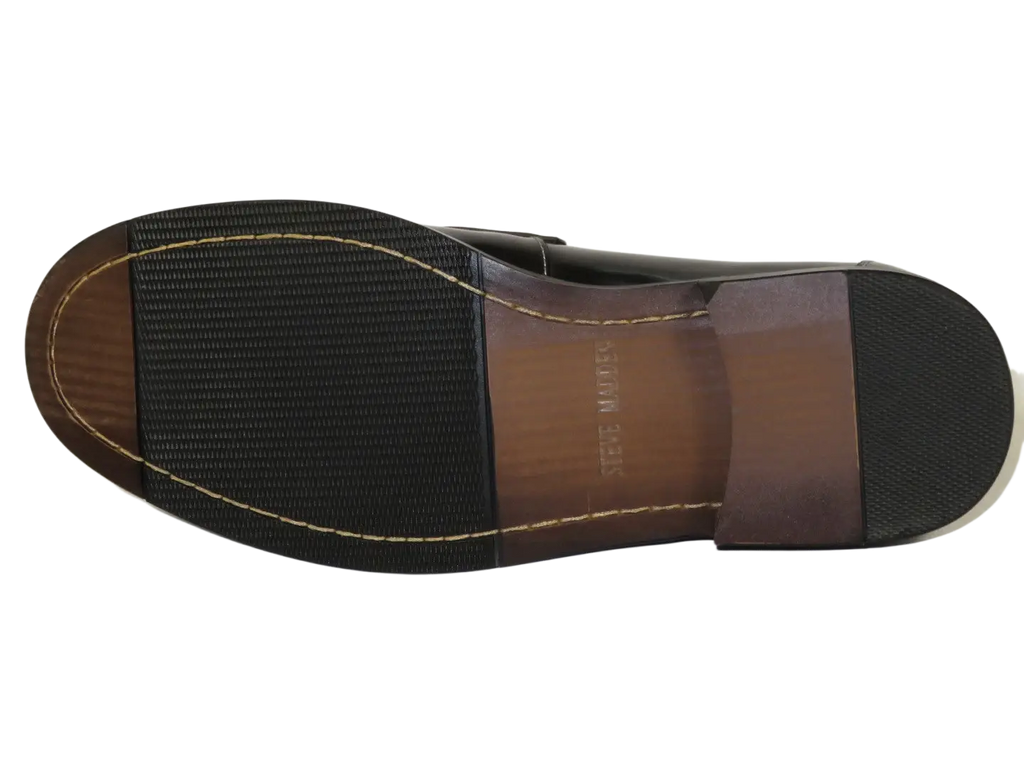 Men's Shoes STEVE MADDEN Leather Upper Penny Slip on Natan Black