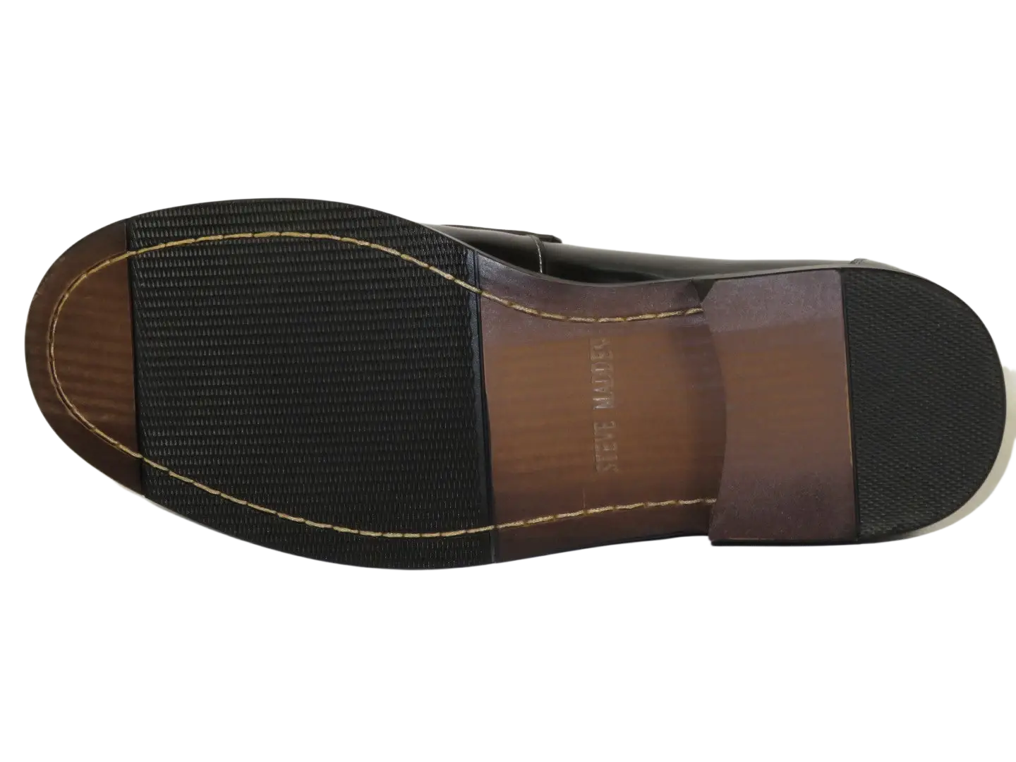 Men's Shoes STEVE MADDEN Leather Upper Penny Slip on Natan Black