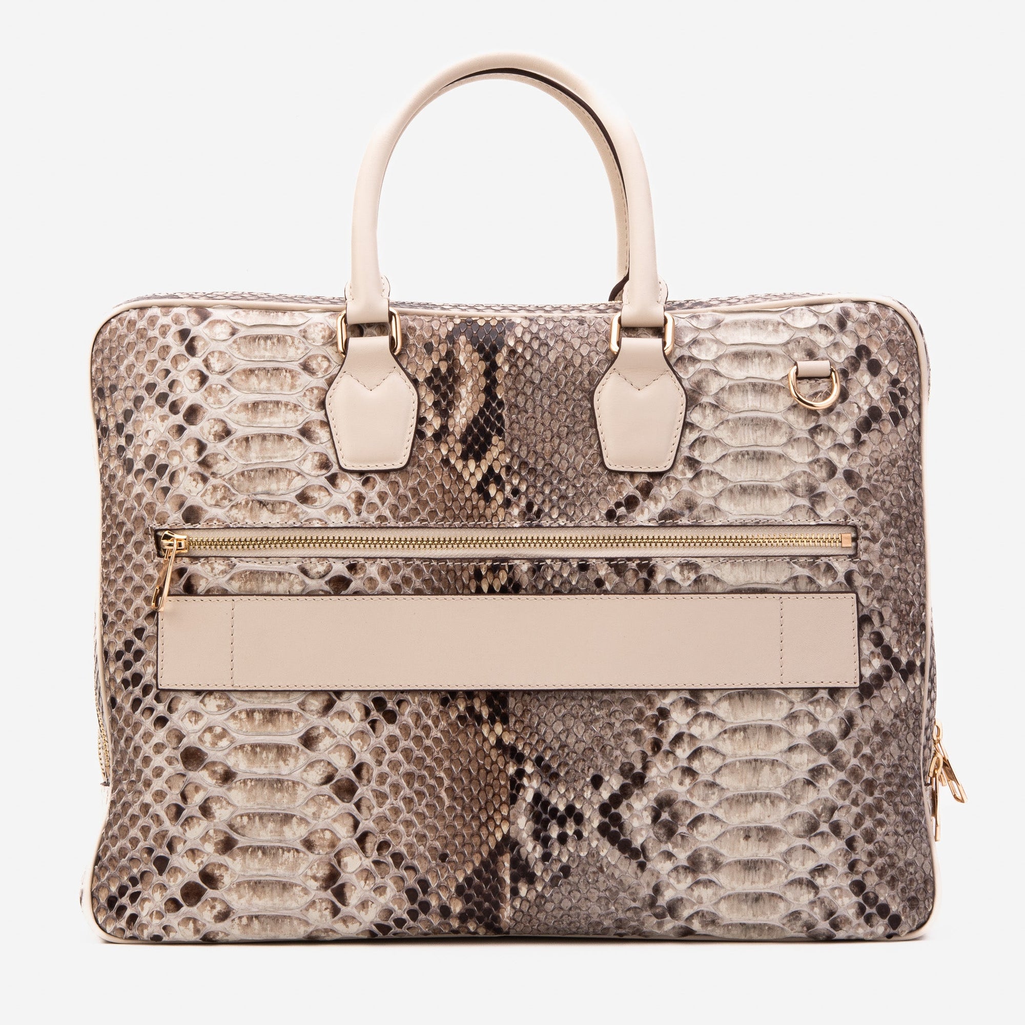 The Cortona Naturel Python Leather Men’s Laptop Briefcase