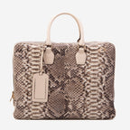 The Cortona Naturel Python Leather Men’s Laptop Briefcase