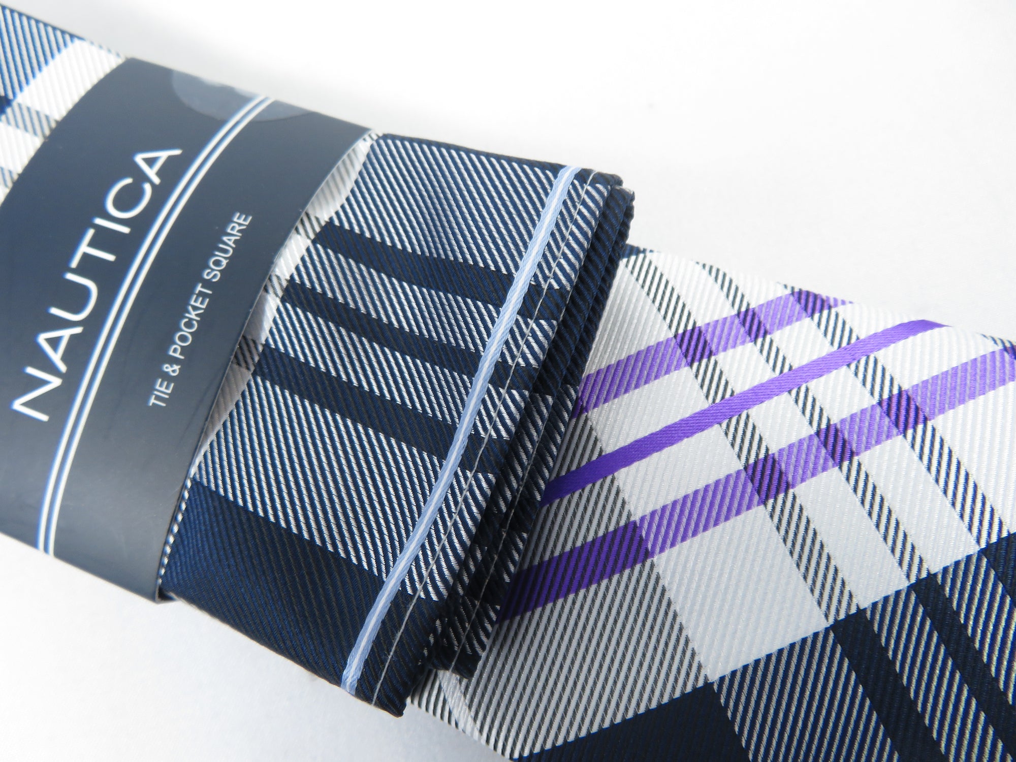 Men's  Nautica Tie and Hankie Set Woven Silky Feel #Nautica-2 Lavender