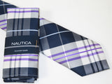 Men's  Nautica Tie and Hankie Set Woven Silky Feel #Nautica-2 Lavender