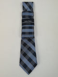 Men's  Nautica Tie and Hankie Set Woven Silky Feel #Nautica-3 Blue