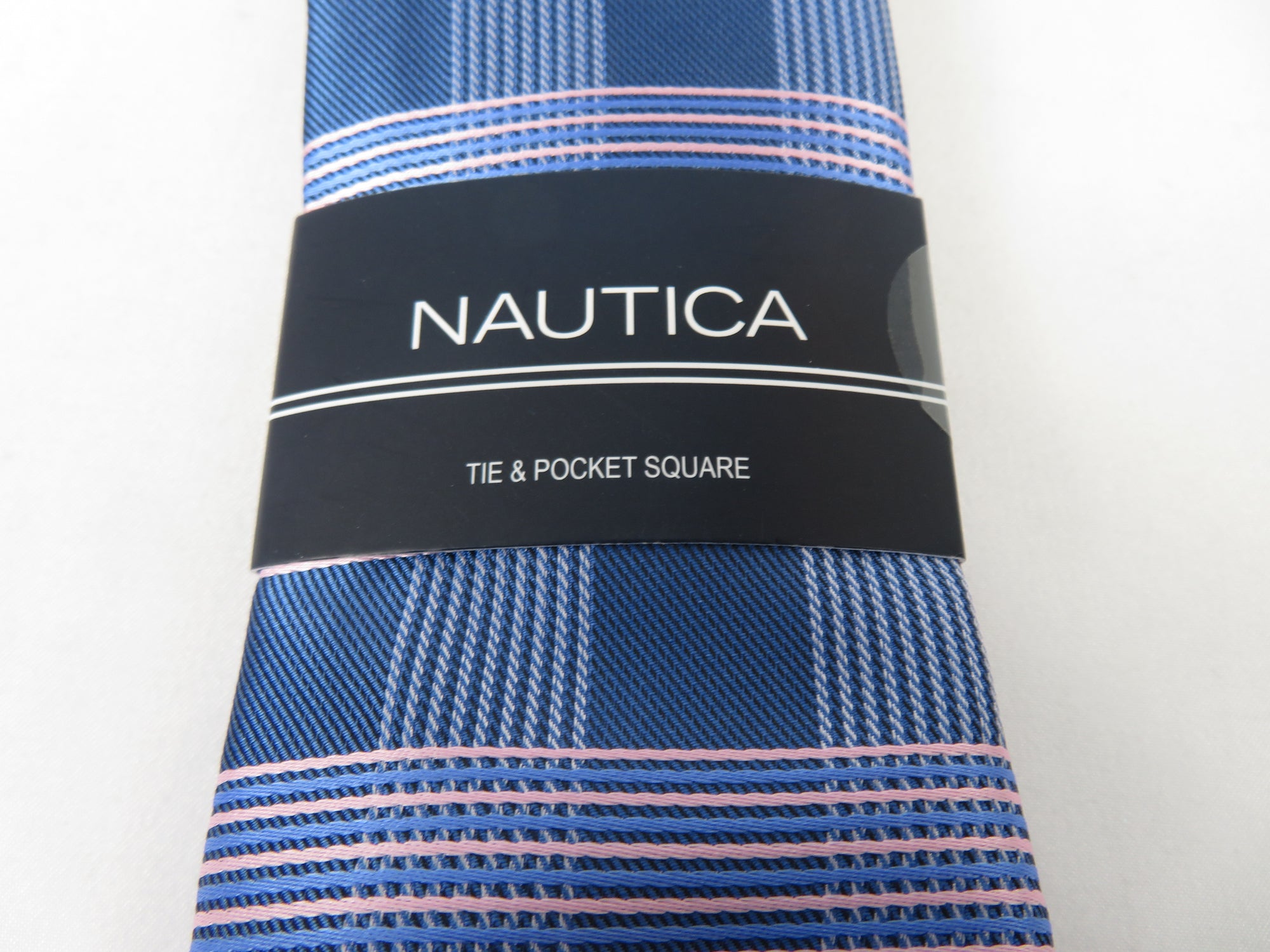 Men's  Nautica Tie and Hankie Set Woven Silky Feel #Nautica-4 Lavender Blue