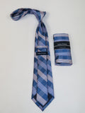 Men's  Nautica Tie and Hankie Set Woven Silky Feel #Nautica-4 Lavender Blue